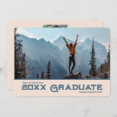 シンプル20xx卒業生2枚フォト招待状/ 案内状 (正面/裏面)