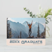 シンプル20xx卒業生2枚フォト招待状/ 案内状 (スタンド正面)