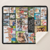 シンプル21フォトコラージュカスタムカラーパーソナライズされた シェルパブランケット (正面(横))