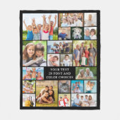 シンプル21フォトコラージュカスタムカラーパーソナライズされた フリースブランケット (正面)