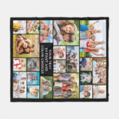 シンプル21フォトコラージュカスタムカラーパーソナライズされた フリースブランケット (正面(横))