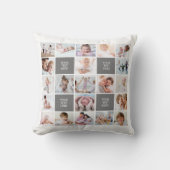 シンプル21フォトコラージュカスタム文字とカラー クッション (正面)