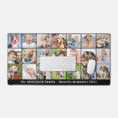 シンプル21フォトコラージュカスタム文字パーソナライズされた デスクマット (キーボード&マウス)