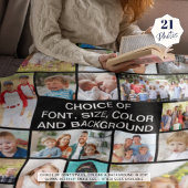 シンプル21フォトコラージュパーソナライズされたお使いの色 フリースブランケット