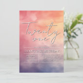 シンプル21歳エレガントの誕生日パーティー 招待状 (スタンド正面)