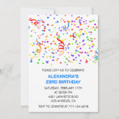 シンプル23歳の誕生日招待状紙吹雪虹 招待状 (正面)