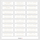 シンプル24のゲ結婚ストアドレス金ゴールド白ラベル シール (シート)