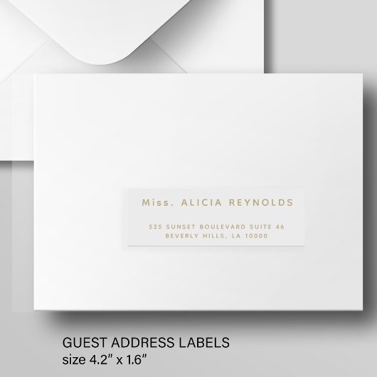 シンプル24のゲ結婚ストアドレス金ゴールド白ラベル シール