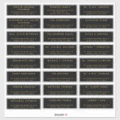 シンプル24のゲ結婚ストアドレス金ゴールド黒ラベル シール (シート)