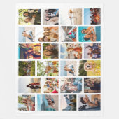 シンプル24フォトコラージュ フリースブランケット (正面)