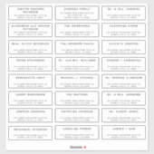 シンプル24結婚名のゲスト住所 シール (シート)