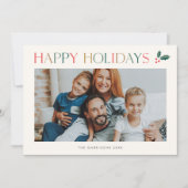 シンプル2 フォト カラフル ハッピー シーズンカード (正面)