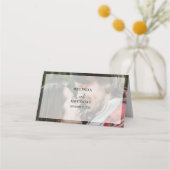 シンプル2Photoエレガント Overlayスクリプト結婚式の引き出物 プレイスカード (裏面)