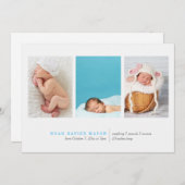 シンプル3の写真の誕生の発表 案内状 (正面/裏面)