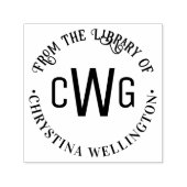 シンプル3イニシャルレターMonogram #1 Library Book セルフインキングスタンプ (デザイン)