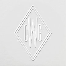 シンプル3イニシャル文字モノグラム#5ダイヤモンドフレーム