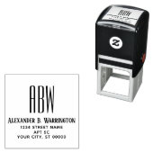 シンプル3エレガントイニシャルモノグラム名アドレス#8 セルフインキングスタンプ (インサイチュ)