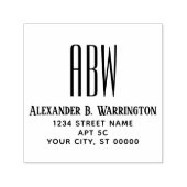 シンプル3エレガントイニシャルモノグラム名アドレス#8 セルフインキングスタンプ (デザイン)