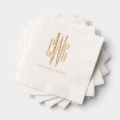 シンプル3エレガントイニシャル文字モノグラム#4名 箔ナプキン (インサイチュ (積み重ね))