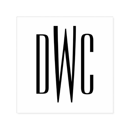 シンプル3エレガントイニシャル文字モノグラム#8エンボス セルフインキングスタンプ (デザイン)