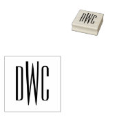 シンプル3エレガントイニシャル文字モノグラム#8エンボス ラバースタンプ (押印)