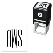 シンプル3エレガントイニシャル文字モノグラム#8B セルフインキングスタンプ (インサイチュ)