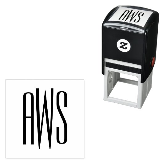 シンプル3エレガントイニシャル文字モノグラム#8B セルフインキングスタンプ (インサイチュ)