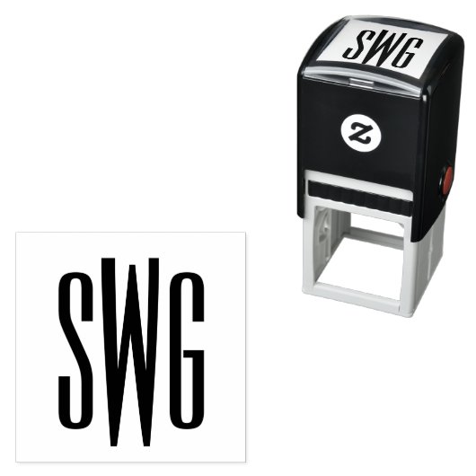 シンプル3エレガントイニシャル文字モノグラム#8BSt3 セルフインキングスタンプ (インサイチュ)