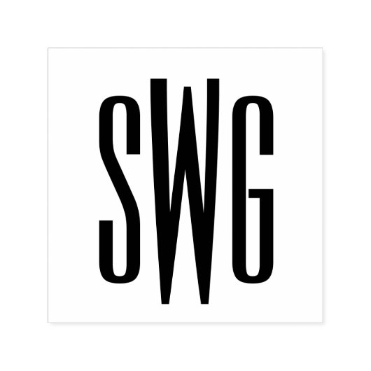 シンプル3エレガントイニシャル文字モノグラム#8BSt3 セルフインキングスタンプ (デザイン)