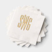 シンプル3エレガントイニシャル文字モノグラム#8BSt3 箔ナプキン (インサイチュ (積み重ね))