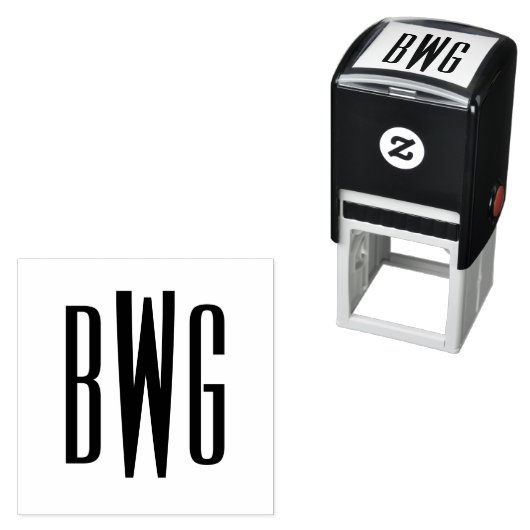 シンプル3エレガントイニシャル文字モノグラム#8BSt セルフインキングスタンプ (インサイチュ)