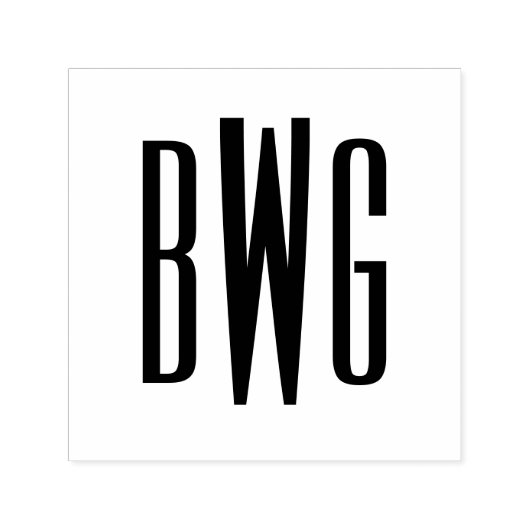 シンプル3エレガントイニシャル文字モノグラム#8BSt セルフインキングスタンプ (デザイン)