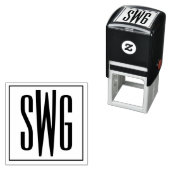 シンプル3エレガントイニシャル文字モノグラム#8BStSQ セルフインキングスタンプ (インサイチュ)