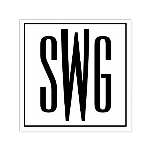 シンプル3エレガントイニシャル文字モノグラム#8BStSQ セルフインキングスタンプ (デザイン)