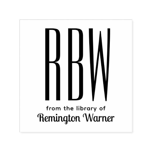 シンプル3エレガントイニシャル文字モノグラム#8D本 セルフインキングスタンプ (デザイン)