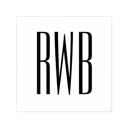 シンプル3エレガントイニシャル文字モノグラム#8D セルフインキングスタンプ (デザイン)