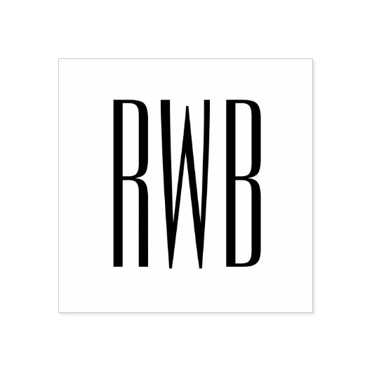 シンプル3エレガントイニシャル文字モノグラム#8D ラバースタンプ (インプリント)