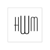 シンプル3エレガントイニシャル文字モノグラム#9HV ラバースタンプ (インプリント)