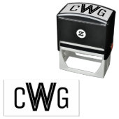 シンプル3エレガントイニシャル文字モノグラムMF #10 セルフインキングスタンプ (インサイチュ)