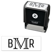 シンプル3エレガントイニシャル文字モノグラムMF #4B セルフインキングスタンプ (インサイチュ)