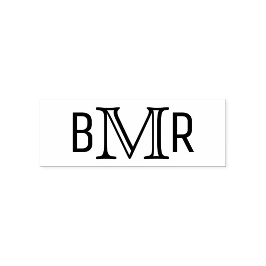 シンプル3エレガントイニシャル文字モノグラムMF #4B セルフインキングスタンプ (デザイン)