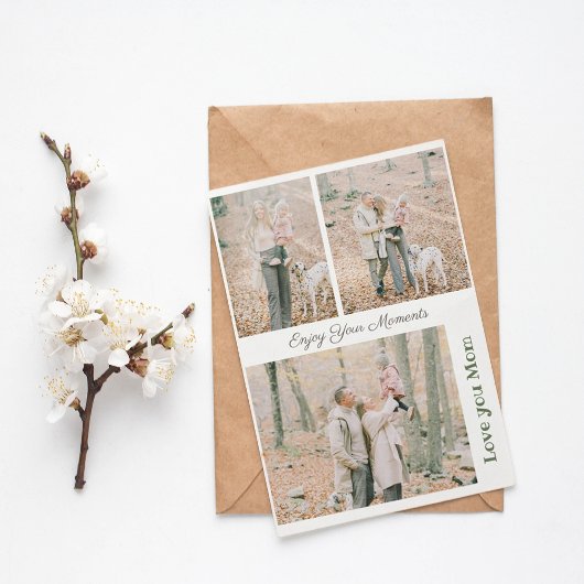 シンプル3エレガントフォトコラージホリデーカード サンキューカード