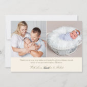 シンプル3エレガント写真誕生のお知らせ シーズンカード (裏面)