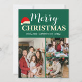 シンプル3エレガント枚のモダン写真クリスマスファミリー シーズンカード (正面)