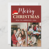 シンプル3エレガント枚のモダン写真クリスマスファミリー シーズンカード (正面)