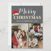 シンプル3エレガント枚のモダン写真クリスマスファミリー シーズンカード (正面)