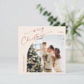 シンプル3エレガント枚スタイリッシュ写真クリスマスグリーティング シーズンカード (スタンド正面)