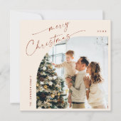シンプル3エレガント枚スタイリッシュ写真クリスマスグリーティング シーズンカード (正面)
