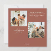 シンプル3エレガント枚スタイリッシュ写真クリスマスグリーティング シーズンカード (裏面)