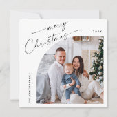 シンプル3エレガント枚スタイリッシュ写真クリスマスグリーティング シーズンカード (正面)